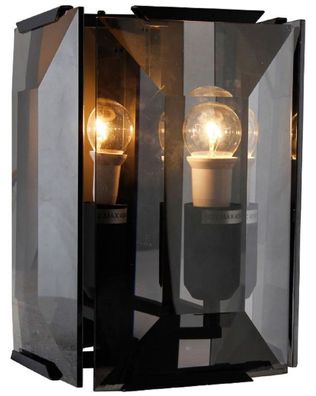 Casa Padrino Luxus Wandleuchte Schwarz / Grau 19 x 19 x H. 27 cm - Elegante Wandlampe
