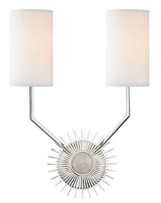 Casa Padrino Designer Wandleuchte Silber / Weiß 33,6 x 14,6 x H. 46,3 cm - Luxus Qual