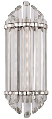 Casa Padrino Luxus Art Deco LED Wandleuchte Silber 16,5 x 10,8 x H. 41,9 cm - Luxus Q