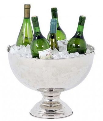Massiver Luxus Tisch Champagner Kühler Solid Table Luxury vernickelt H 26cm B 39 cm a