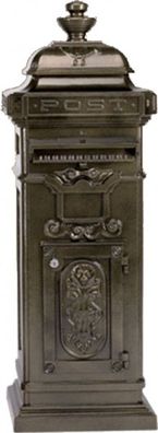 Casa Padrino Standbriefkasten Antik Jugendstil Bronzefarben Briefkasten Postkasten Mo