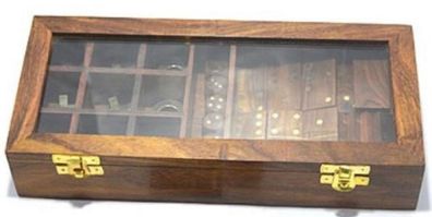 Casa Padrino 2er Holz Knobelspiel Braun 28 x 13 x H. 5 cm - Geduldspiel - Geschicklic