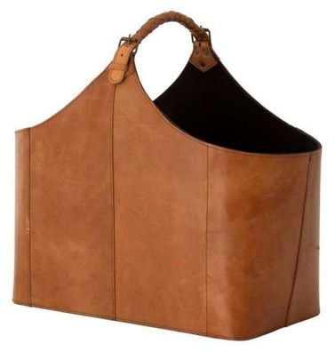 Casa Padrino Designer Büffelleder Tasche / Korb - Luxus Accessoires