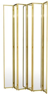 Casa Padrino Luxus Raumteiler mit Spiegelglas Gold 150 x H. 220 cm - Luxus Möbel