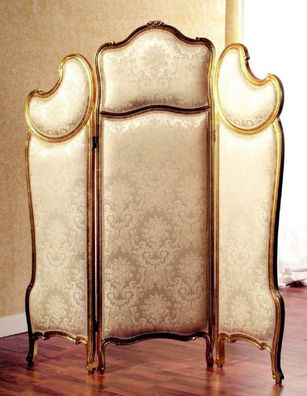 Casa Padrino Luxus Barock Raumteiler Gold - Prunkvoller Massivholz Paravant im Barock
