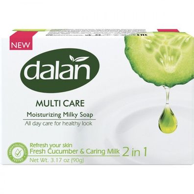 6 x Dalan Seife Multi Care Gurke & Milch 90 gr