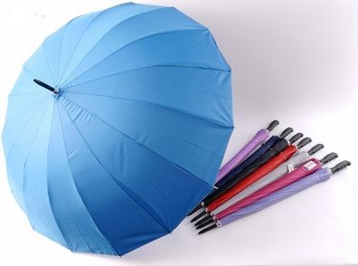 Regenschirm uni 16 Streben ergonomischer Handgriff 122 cm Durchmesser