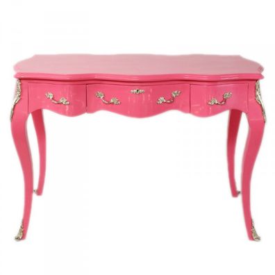 Casa Padrino Barock Schreibtisch Sekretär / Konsole Pink 120 x 60 x H80 cm - Luxus Mö