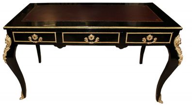 Casa Padrino Luxus Barock Schreibtisch Schwarz / Gold/ Bordeaux Sekretär Luxus Möbel