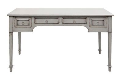 Casa Padrino Luxus Landhausstil Schreibtisch mit 4 Schubladen Antik Grau 100 x 65 x H