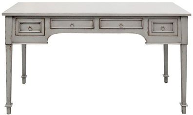 Casa Padrino Luxus Landhausstil Schreibtisch mit 4 Schubladen Antik Grau 136 x 70 x H