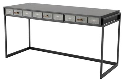 Casa Padrino Luxus Schreibtisch mit 3 Schubladen Schwarz / Grau 150 x 60 x H. 75 cm -