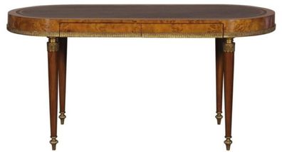 Casa Padrino Luxus Jugendstil Schreibtisch mit 2 Schubladen Hellbraun / Braun 160 x 6