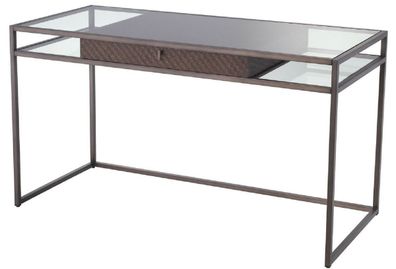 Casa Padrino Luxus Schreibtisch mit Schublade Bronze 135 x 60 x H. 75,5 cm - Luxus Qu