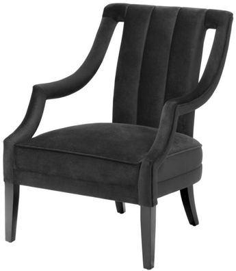 Casa Padrino Luxus Sessel Schwarz 70 x 80 x H. 95 cm - Luxus Qualität