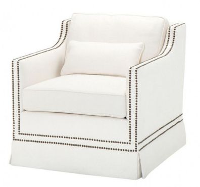 Casa Padrino Luxus Belle Epoche Sessel Creme Weiß Leinen - Jugendstil Art Deco - Luxu