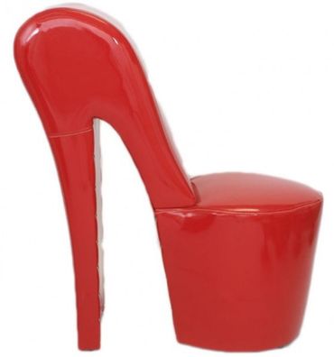 Casa Padrino High Heel Sessel Rot Lack Luxus Design - Designer Sessel - Club Möbel -