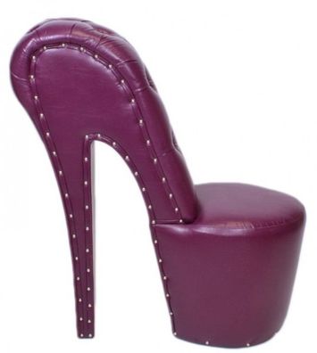 Casa Padrino High Heel Sessel mit Dekosteinen Lila Luxus Design - Designer Sessel - C