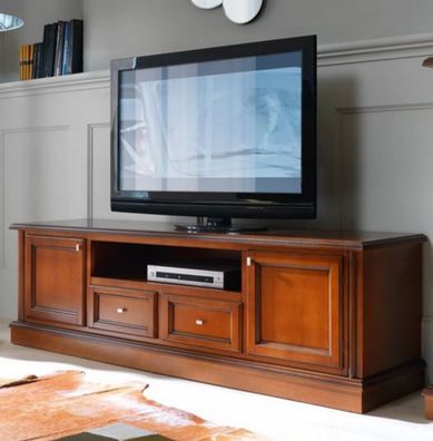 Casa Padrino Luxus Biedermeier TV Kommode 200 x 50 x H 61 cm - Sideboard Fernsehschra