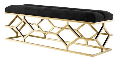 Casa Padrino Luxus Sitzbank Gold 140 x 45 x H. 48 cm - Wohnzimmer Designermöbel