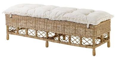 Casa Padrino Sitzbank Naturfarbig 147 x 48 x H. 50 cm - Luxus Qualität