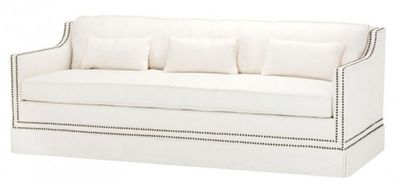 Casa Padrino Luxus Belle Epoche Sofa Creme Weiß Leinen - Jugendstil Art Deco - Luxury
