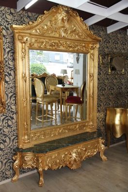 Casa Padrino Luxus Barock Spiegelkonsole Gold Lion - Luxus Wohnzimmer Möbel Konsole m
