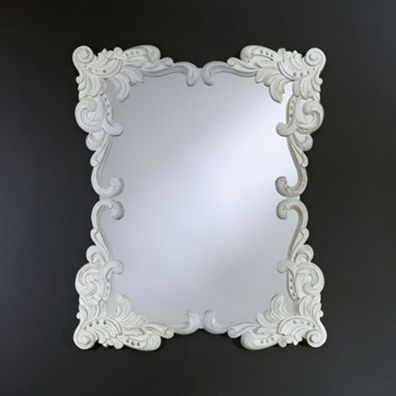 Casa Padrino Barock Wandspiegel Antik Stil Weiß 92 x 110 cm - Barocker Spiegel Antikw