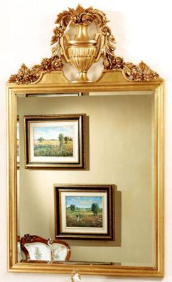 Casa Padrino Luxus Barock Spiegel Gold - Prunkvoller Massivholz Wandspiegel im Barock
