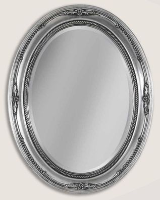 Casa Padrino Luxus Barock Wandspiegel Silber - Ovaler Spiegel im Barockstil - Barock