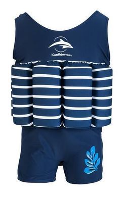 Konfidence Badeanzug Float Suit mit integriertem Auftrieb blau/ weiß gestreift ...