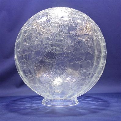 Ersatzglas Kugel Lampenschirm, Craquele Klar-Glas, Ø250mm, Kragen Ø100mm