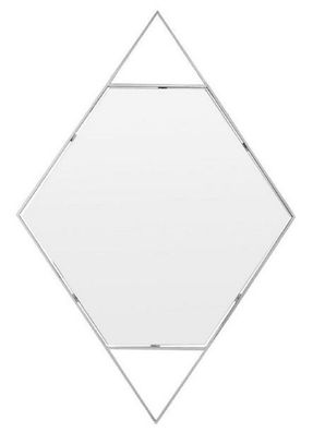 Casa Padrino Designer Wandspiegel Silber 81 x H. 119 cm - Edelstahl Spiegel in Form e
