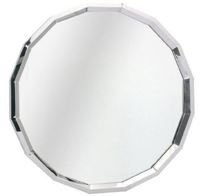 Casa Padrino Designer Edelstahl Wandspiegel Silber 98 x H. 98 cm - Wohnzimmer Spiegel