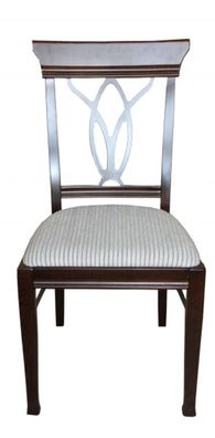 Casa Padrino Biedermeier Esszimmer Stuhl ohne Armlehne Beige / Braun - Möbel Restaura