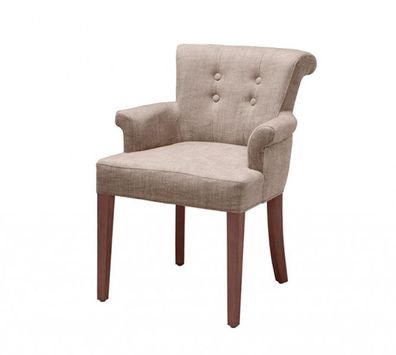 Casa Padrino Luxus Stuhl mit Armlehne Kamelbraun - Luxus Kollektion