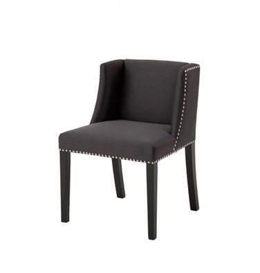 Casa Padrino Luxus Esszimmer Stuhl Dunkelgrau Satin - Luxus Esszimmer Möbel