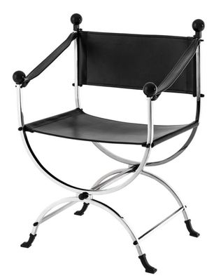 Casa Padrino Designer Stuhl mit Armlehnen 59 x 44 x H. 87 cm - Luxus Bürostuhl