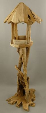 Casa Padrino Massivholz Vogelhaus Naturfarben 48 x 48 x H. 148 cm - Teakholz Vogelkäf