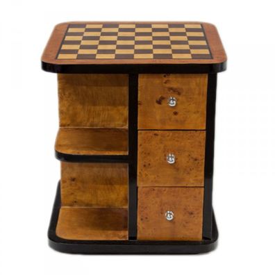 Casa Padrino Art Deco Spieltisch Schach / Dame Mahagoni L 50 x B 50 x H 55 cm - Möbel