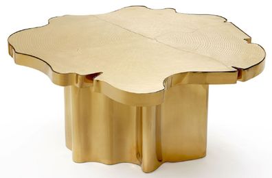 Casa Padrino Luxus Couchtisch Gold 105 x 109 x H. 45 cm - Edelstahl Wohnzimmertisch -