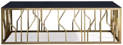 Casa Padrino Luxus Couchtisch Gold / Schwarz 125 x 65 x H. 43 cm - Rechteckiger Edels