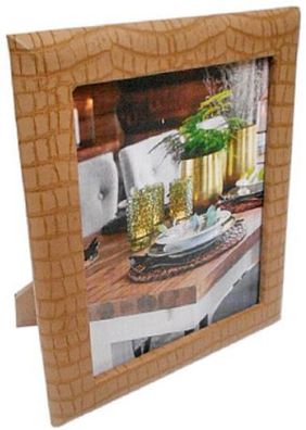 Casa Padrino Luxus Leder Bilderrahmen Hellbraun 20 x 4 x H. 25 cm - Dekorativer Bilde