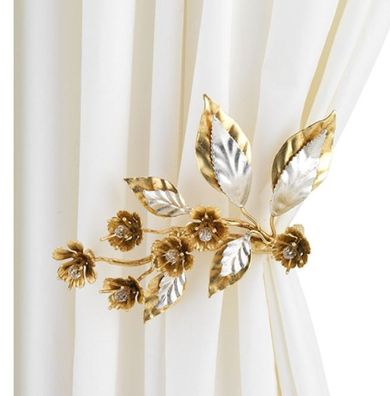 Casa Padrino Luxus Vorhanghalter Gold / Silber 22 x 18 x H. 22 cm - Eleganter Metall