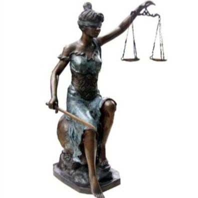 Casa Padrino Luxus Bronzefigur Lady Justice auf Marmorsockel - Bronze Justitia Figur