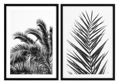 Casa Padrino Luxus Druck Set Palmenblätter 74,5 x H. 104,5 cm - Luxus Bilder & Access