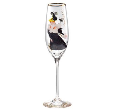 Champagnerglas mit einem Motiv von T. Lautrec "Luce Myres", 0,19 Ltr. - feinste Quali