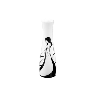 Handgearbeitete Vase aus Porzellan mit einem Motiv von Audrey Beardsley "Nach dem Bad