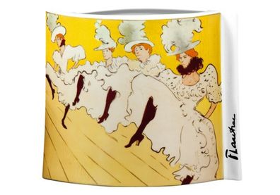 Handgearbeitete Vase aus Porzellan mit einem Motiv von T. Lautrec "La Troupe de Madem