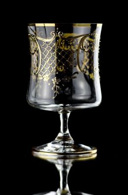 Casa Padrino Luxus Barock Brandy Glas 6er Set Gold Ø 8,5 x H. 14,5 cm - Handgefertigt